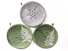 Load image into Gallery viewer, pottery soap dish FERNS, FREE SHIPPING, ceramic sponge holder
