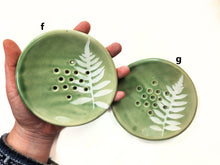 Load image into Gallery viewer, pottery soap dish FERNS, FREE SHIPPING, ceramic sponge holder
