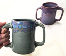 Load image into Gallery viewer, pottery mug with 2 handles, FREE SHIPPING
