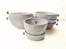 Load image into Gallery viewer, pottery bowl, small, speckled white, FREE SHIPPING
