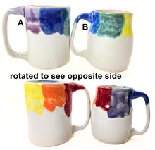 Load image into Gallery viewer, pottery mug rainbow, FREE SHIPPING, handmade ceramic mug
