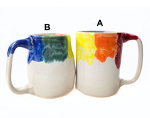 Load image into Gallery viewer, pottery mug rainbow, FREE SHIPPING, handmade ceramic mug
