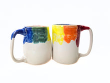 Load image into Gallery viewer, pottery mug rainbow, FREE SHIPPING, handmade ceramic mug
