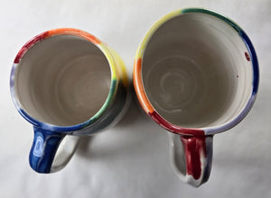 pottery mug rainbow, FREE SHIPPING, handmade ceramic mug