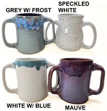 Load image into Gallery viewer, pottery mug with 2 handles, FREE SHIPPING
