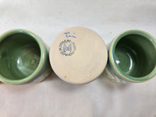 Load image into Gallery viewer, pottery cup &quot;shot glass&quot; green with fern, FREE SHIPPING, ceramic cup
