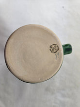 Load image into Gallery viewer, pottery mug green with fern, FREE SHIPPING, handmade ceramic mug
