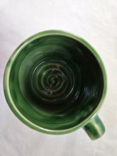 Load image into Gallery viewer, pottery mug green with fern, FREE SHIPPING, handmade ceramic mug
