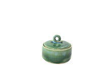 Load image into Gallery viewer, ceramic jar green, FREE SHIPPING, handmade pottery cannister
