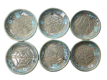 Load image into Gallery viewer, pottery dish spider web for halloween decor, FREE SHIPPING, small ceramic dish
