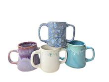 Load image into Gallery viewer, pottery mug with 2 handles, small, FREE SHIPPING
