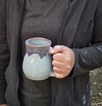 Load image into Gallery viewer, pottery mug purple haze with rounded sides, FREE SHIPPING, handmade ceramic mug
