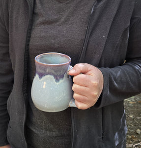 pottery mug purple haze with rounded sides, FREE SHIPPING, handmade ceramic mug