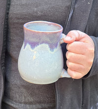 Load image into Gallery viewer, pottery mug purple haze with rounded sides, FREE SHIPPING, handmade ceramic mug
