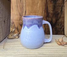 Load image into Gallery viewer, pottery mug purple haze with rounded sides, FREE SHIPPING, handmade ceramic mug
