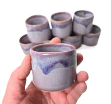 Load image into Gallery viewer, pottery cup &quot;shot glass&quot; purple haze, FREE SHIPPING, ceramic cup
