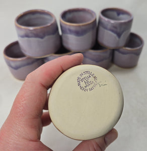 pottery cup "shot glass" purple haze, FREE SHIPPING, ceramic cup