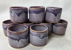 pottery cup "shot glass" purple haze, FREE SHIPPING, ceramic cup