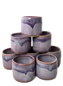 pottery cup "shot glass" purple haze, FREE SHIPPING, ceramic cup