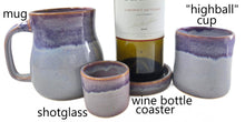 Load image into Gallery viewer, purple pink blue or aqua pottery cups "highball glass", ceramic cup jewel tones
