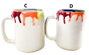 pottery mug rainbow glaze, FREE SHIPPING, handmade ceramic mug