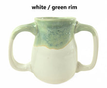 Load image into Gallery viewer, pottery mug with 2 handles, FREE SHIPPING

