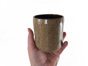 pottery cup "highball glass" wood grain, FREE SHIPPING, ceramic cup