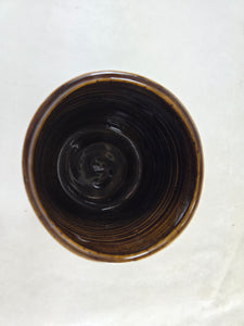 pottery cup "highball glass" wood grain, FREE SHIPPING, ceramic cup