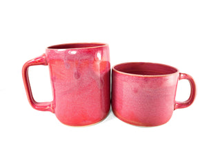 pink pottery mug, FREE SHIPPING, handmade ceramic mug