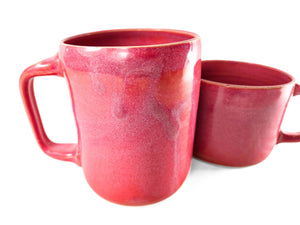 pink pottery mug, FREE SHIPPING, handmade ceramic mug