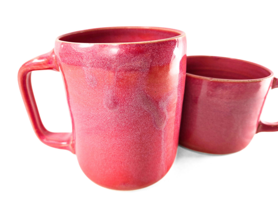 pink pottery mug, FREE SHIPPING, handmade ceramic mug