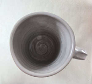 pottery mug, white with green ferns FREE SHIPPING, handmade ceramic mug handpainted