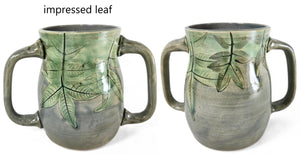 pottery mug with 2 handles, FREE SHIPPING
