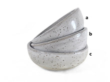 Load image into Gallery viewer, pottery bowl, small, speckled white, FREE SHIPPING
