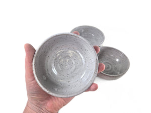 pottery bowl, small, speckled white, FREE SHIPPING