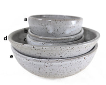 Load image into Gallery viewer, pottery bowl, small, speckled white, FREE SHIPPING
