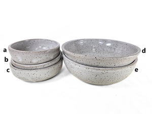 pottery bowl, small, speckled white, FREE SHIPPING