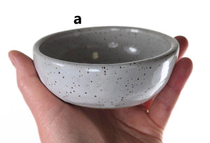 pottery bowl, small, speckled white, FREE SHIPPING