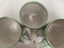 Load image into Gallery viewer, pottery mug, white and green, FREE SHIPPING, handmade ceramic mug
