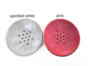 pottery soap dish, various colors, FREE SHIPPING, ceramic sponge holder