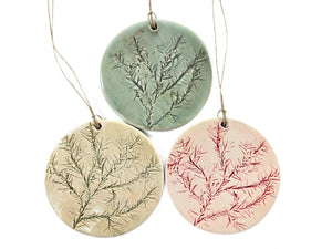holiday ornament cedar impressions, FREE SHIPPING, Christmas ornament