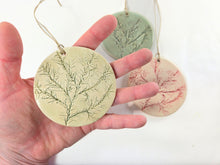 Load image into Gallery viewer, holiday ornament cedar impressions, FREE SHIPPING, Christmas ornament
