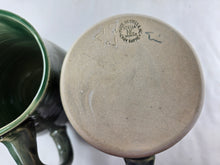 Load image into Gallery viewer, pottery mug made of recycled materials with leaf impressions, FREE SHIPPING, handmade ceramic mug
