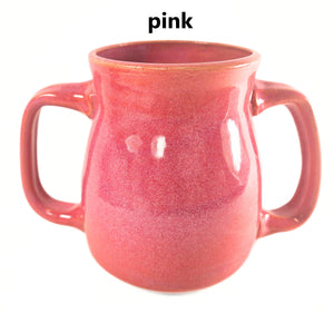 pottery mug with 2 handles, FREE SHIPPING