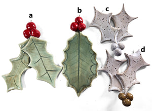 holiday ornament Holly, FREE SHIPPING, Christmas ornament
