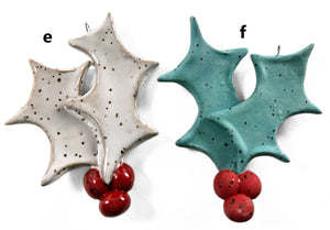 holiday ornament Holly, FREE SHIPPING, Christmas ornament