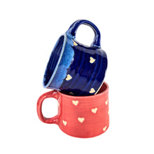 Load image into Gallery viewer, heart mugs, handmade pottery mugs
