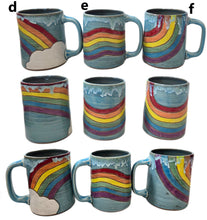 Load image into Gallery viewer, pottery mug rainbow, handmade ceramic mug
