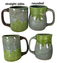 Load image into Gallery viewer, pottery mugs made of recycled materials with leaf impressions, handmade ceramic mug
