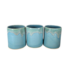 Load image into Gallery viewer, purple pink blue or aqua pottery cups "highball glass", ceramic cup jewel tones
